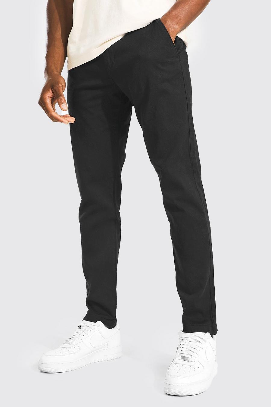 Pantaloni Chino Skinny Fit con vita fissa, Black image number 1