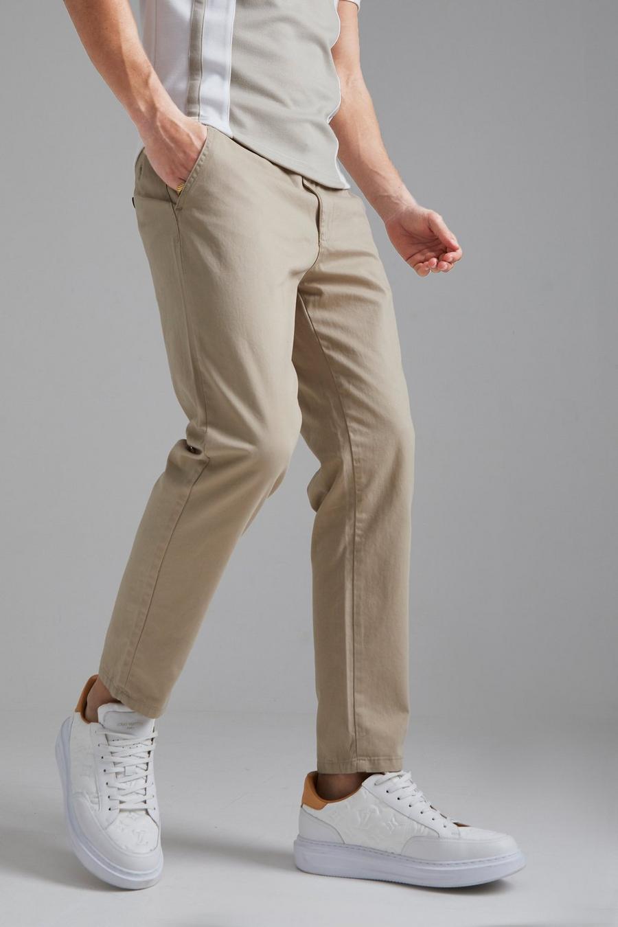 Stone Tapered Fit Chino Trousers image number 1