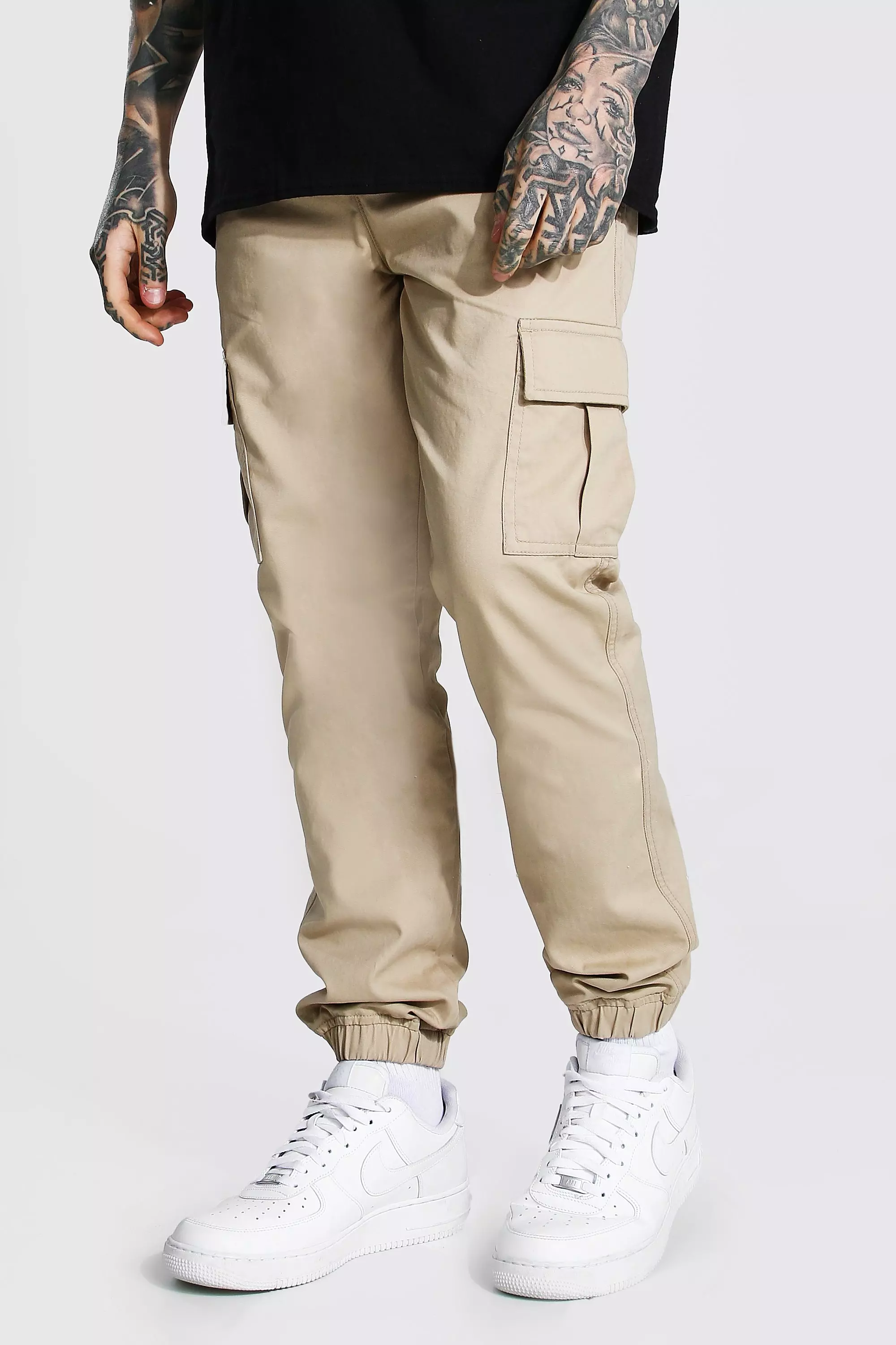 Mens slim fit hot sale cargo pants