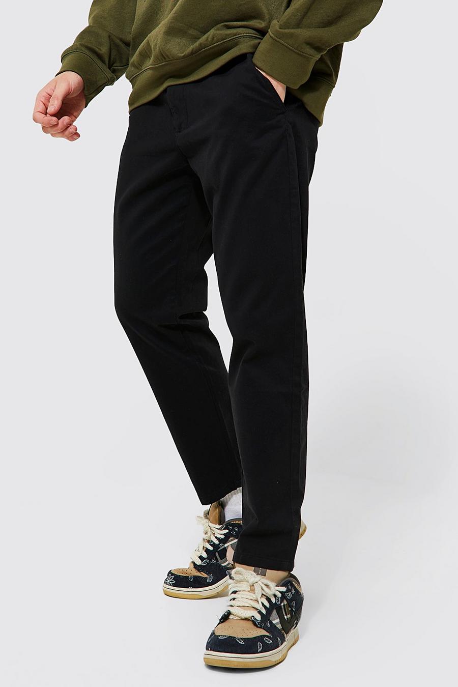 Black svart Tapered Fit Chino Trousers