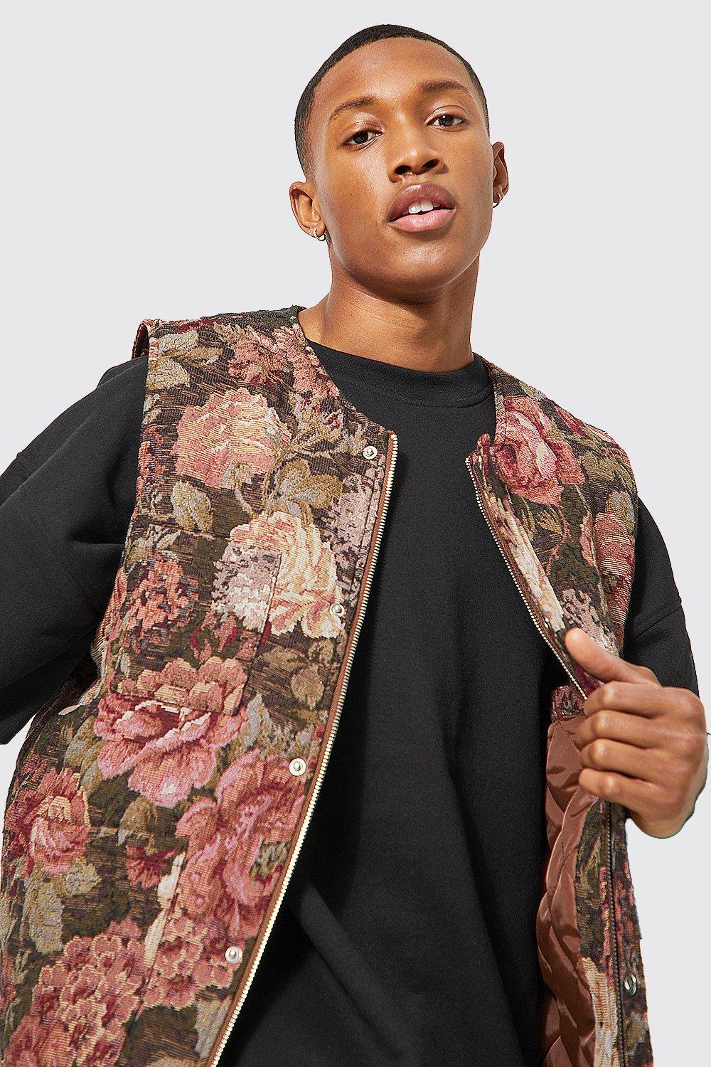 Quilted Lined Ribless Tapestry Vest