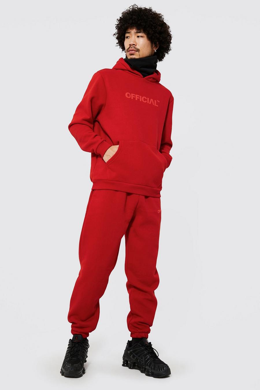 Red Official Snood Hooded Tracksuit image number 1