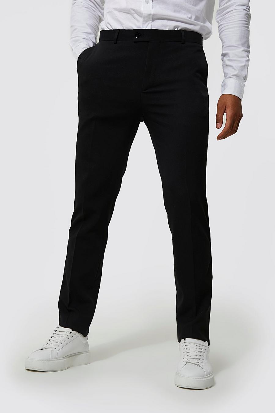 Black svart Tall Skinny Tuxedo Suit Trousers image number 1