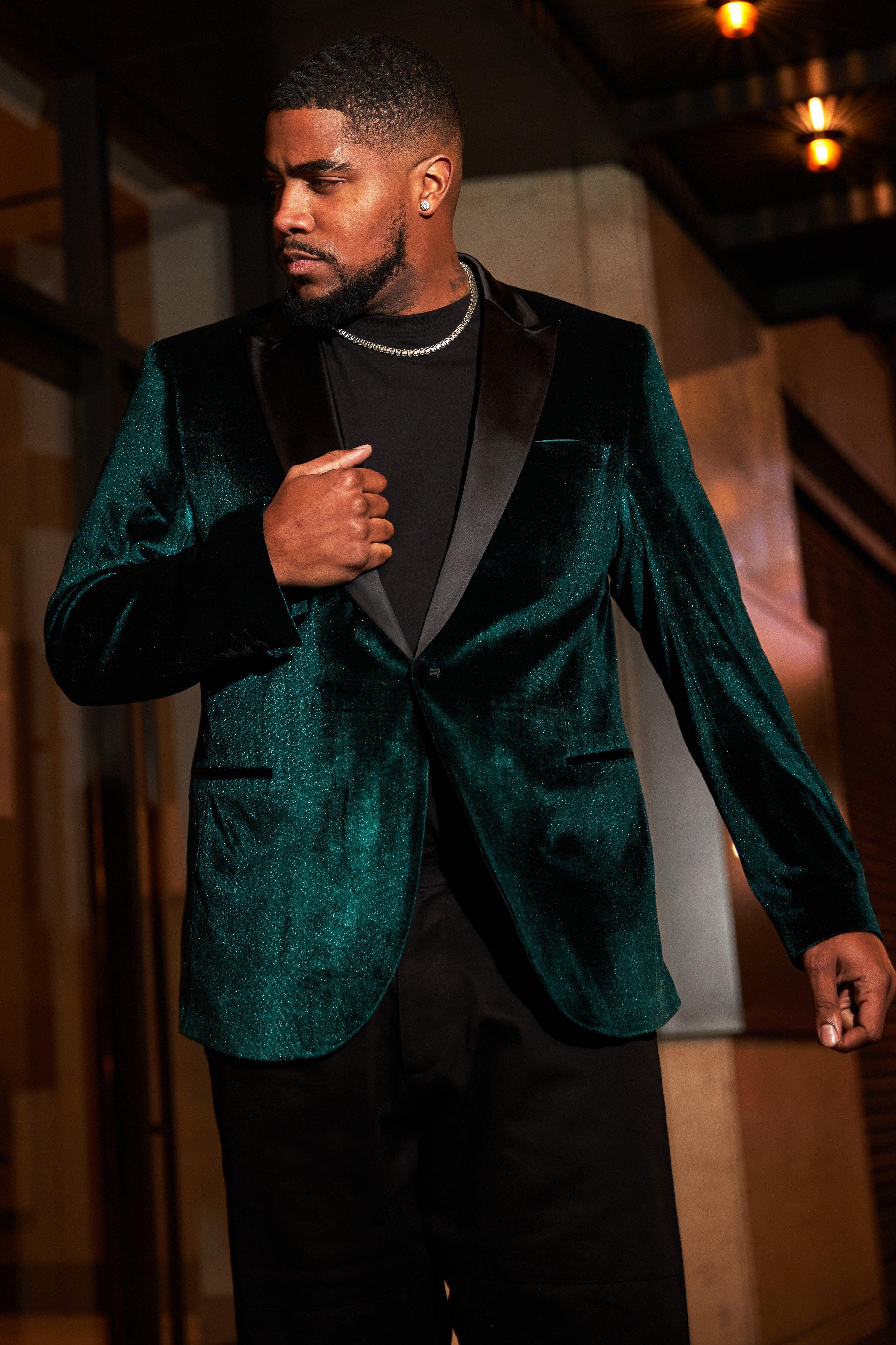 Plus size hotsell green velvet blazer