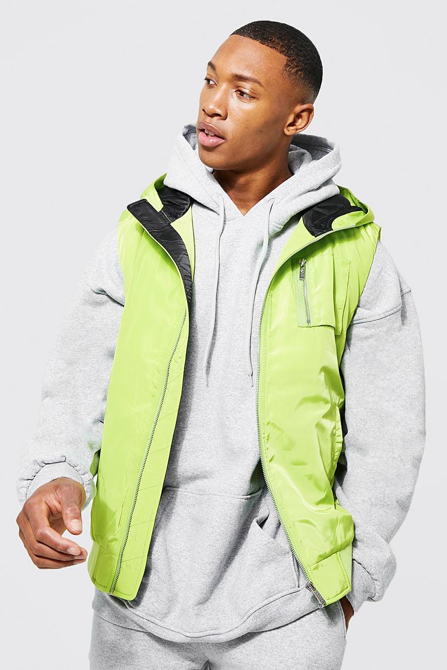 Lime Ma1 Sleeveless Bomber Jacket image number 1