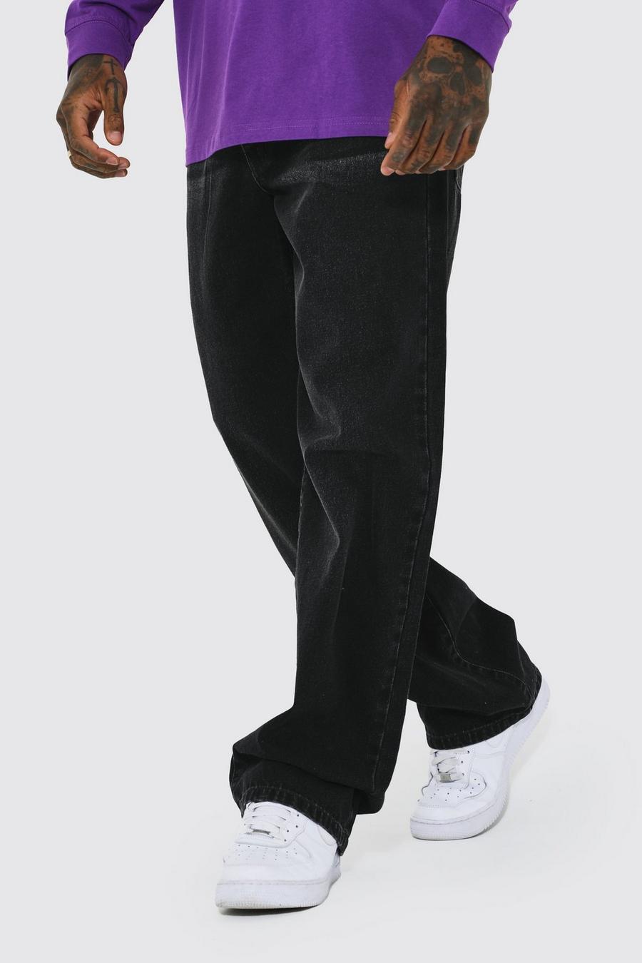 Charcoal Jeans i rigid denim med ledig passform image number 1