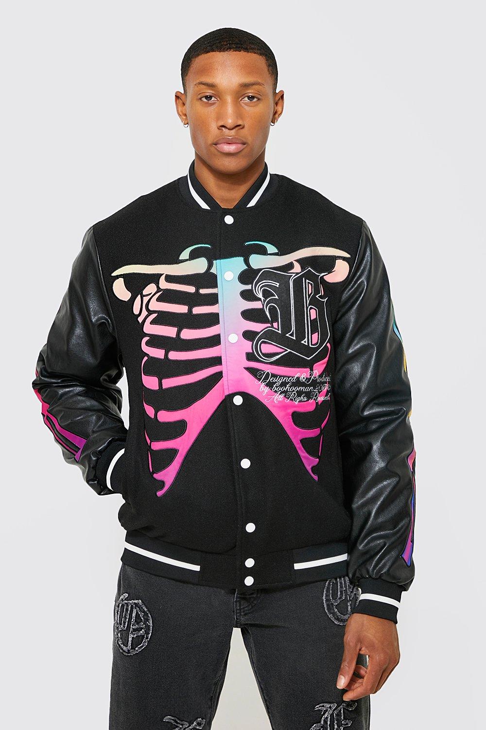 skeleton varsity jacket