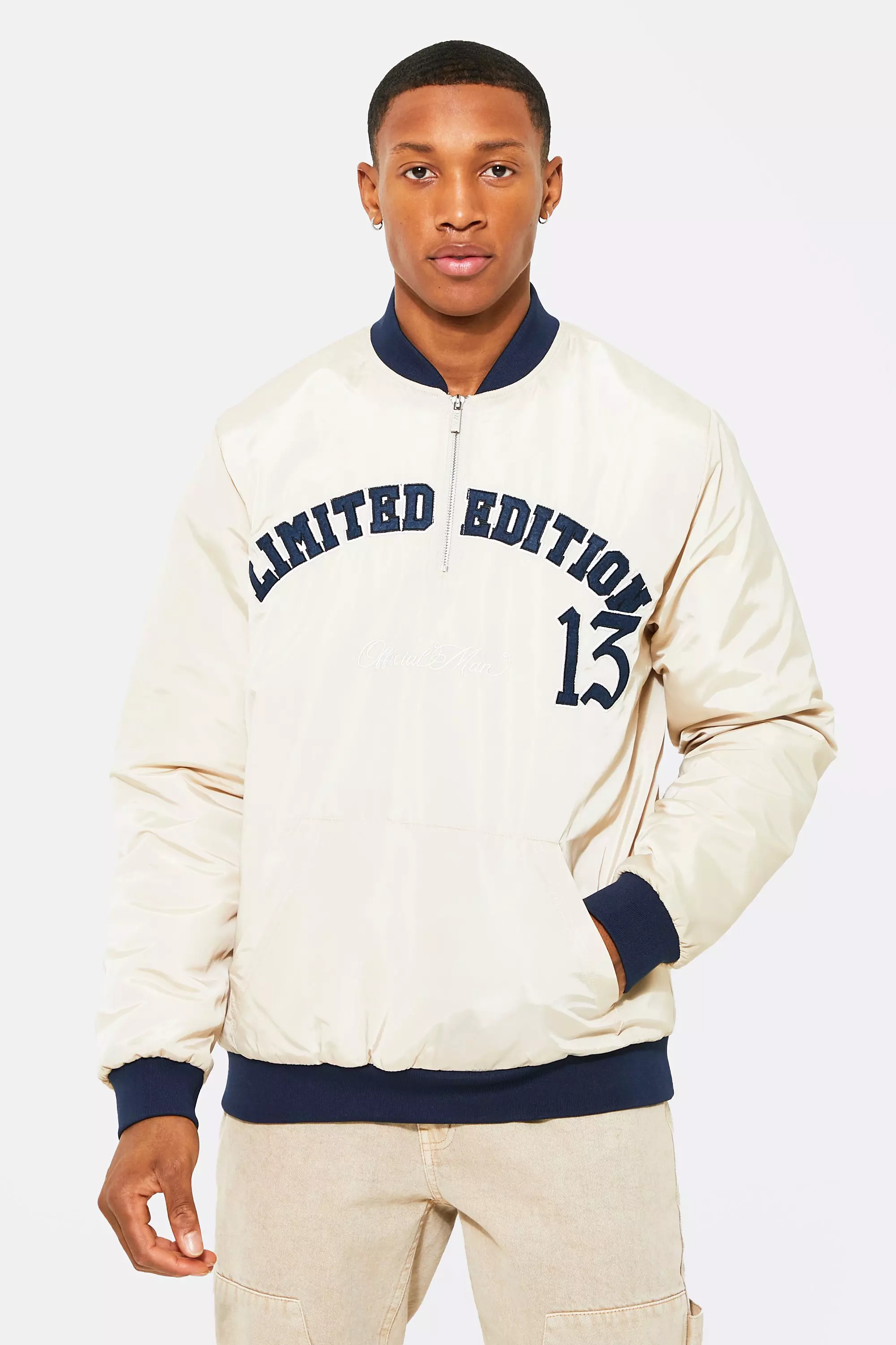 Nylon quarter zip outlet pullover