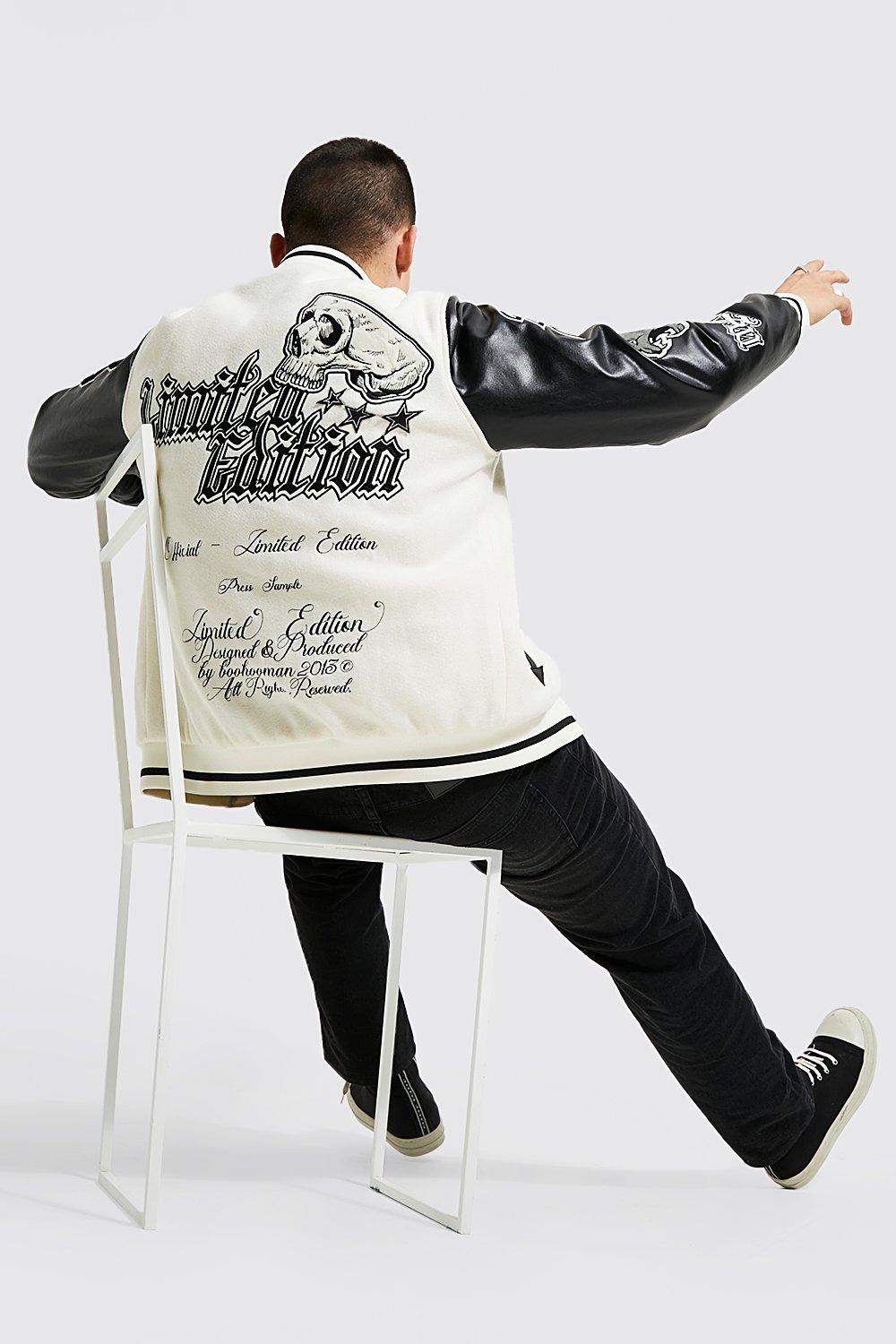 Limited Edition Broken Skull Varsity Jacket | boohoo USA