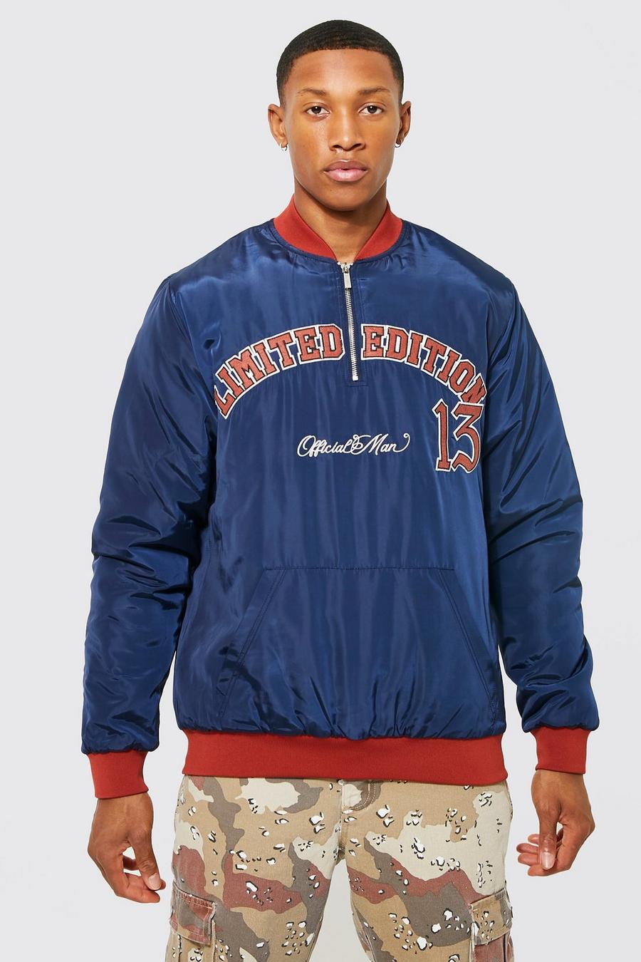 Bomber universitaire à broderie - Limited Edition, Navy image number 1