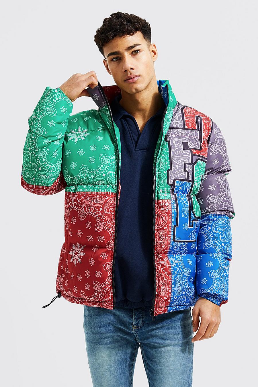 Blue Printed Ofcl Bandana Puffer image number 1