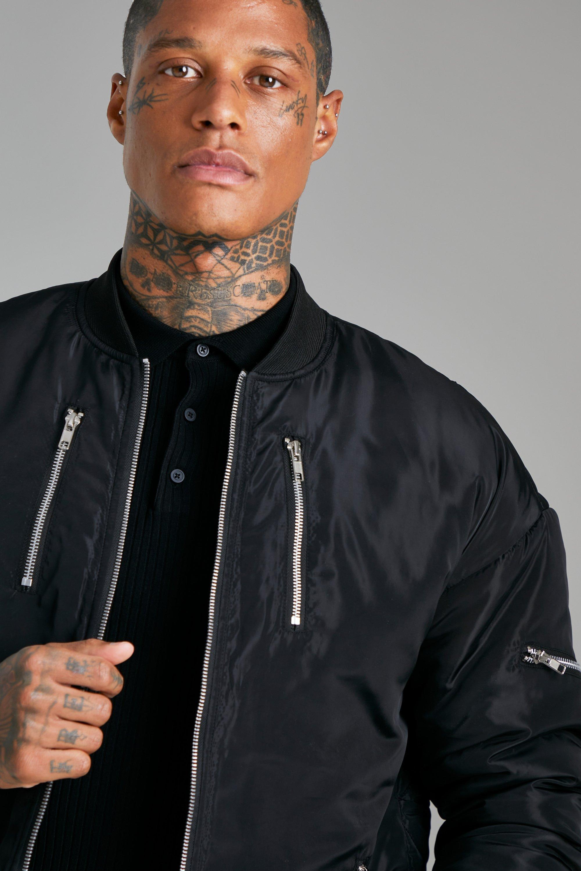 Quilted nylon bomber on sale jacket