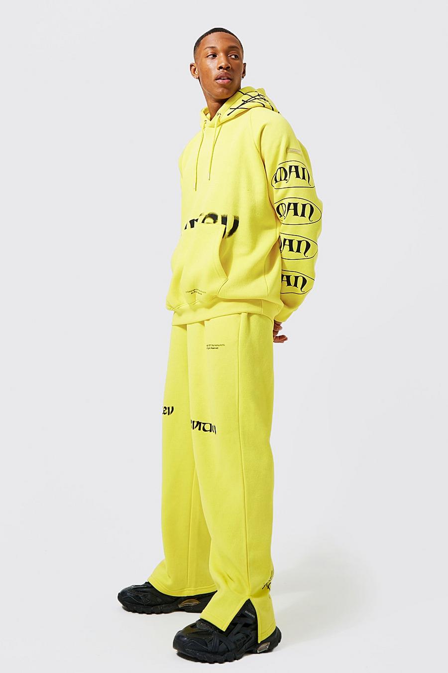 Yellow Oversized Limited Hooded Tracksuit image number 1