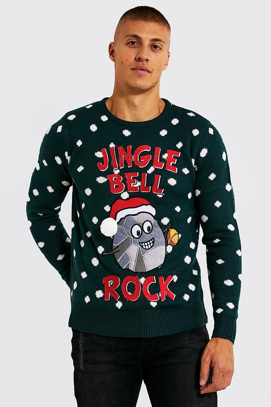 Green Jingle Bell Rock Christmas Jumper image number 1