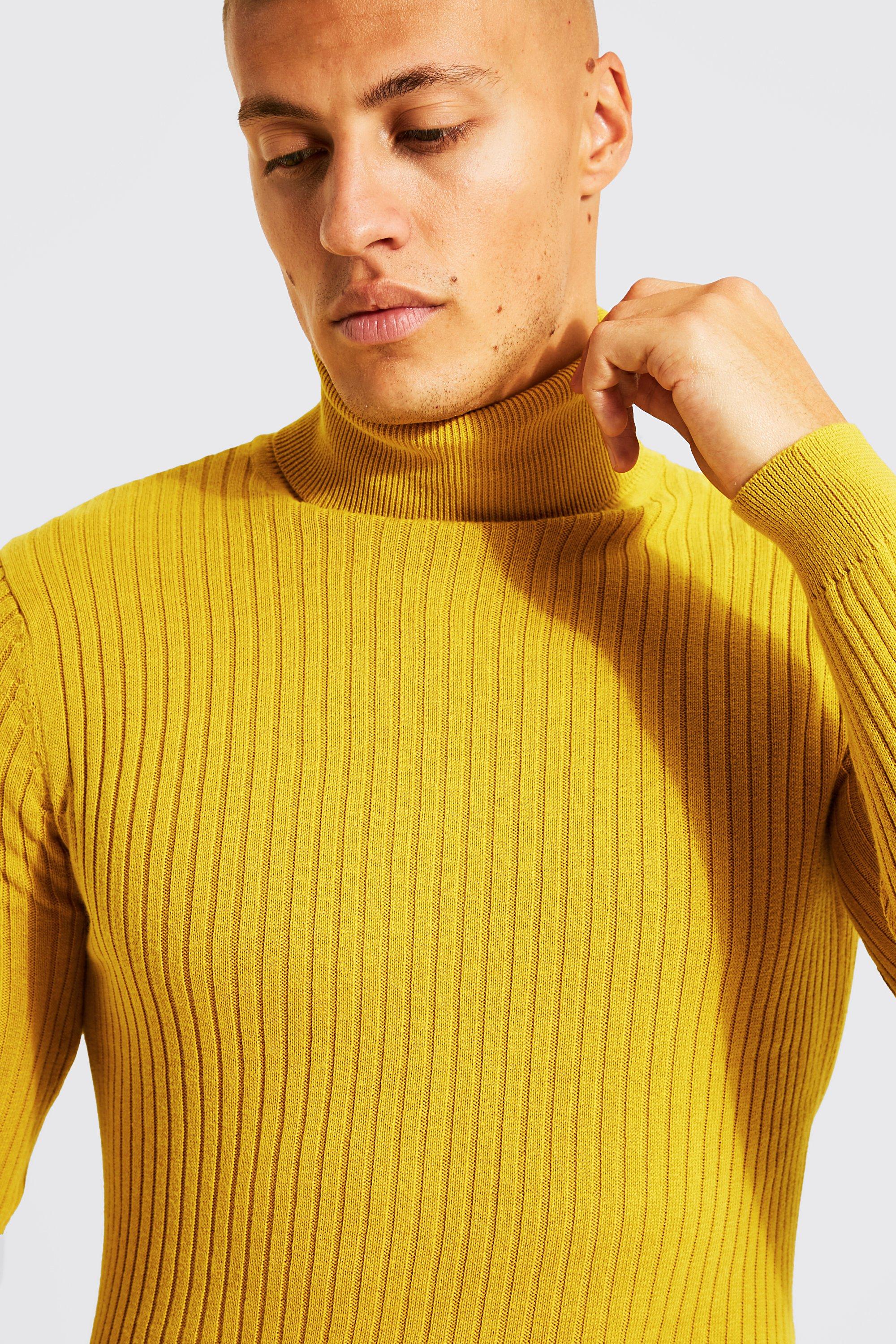 Mustard roll neck top best sale