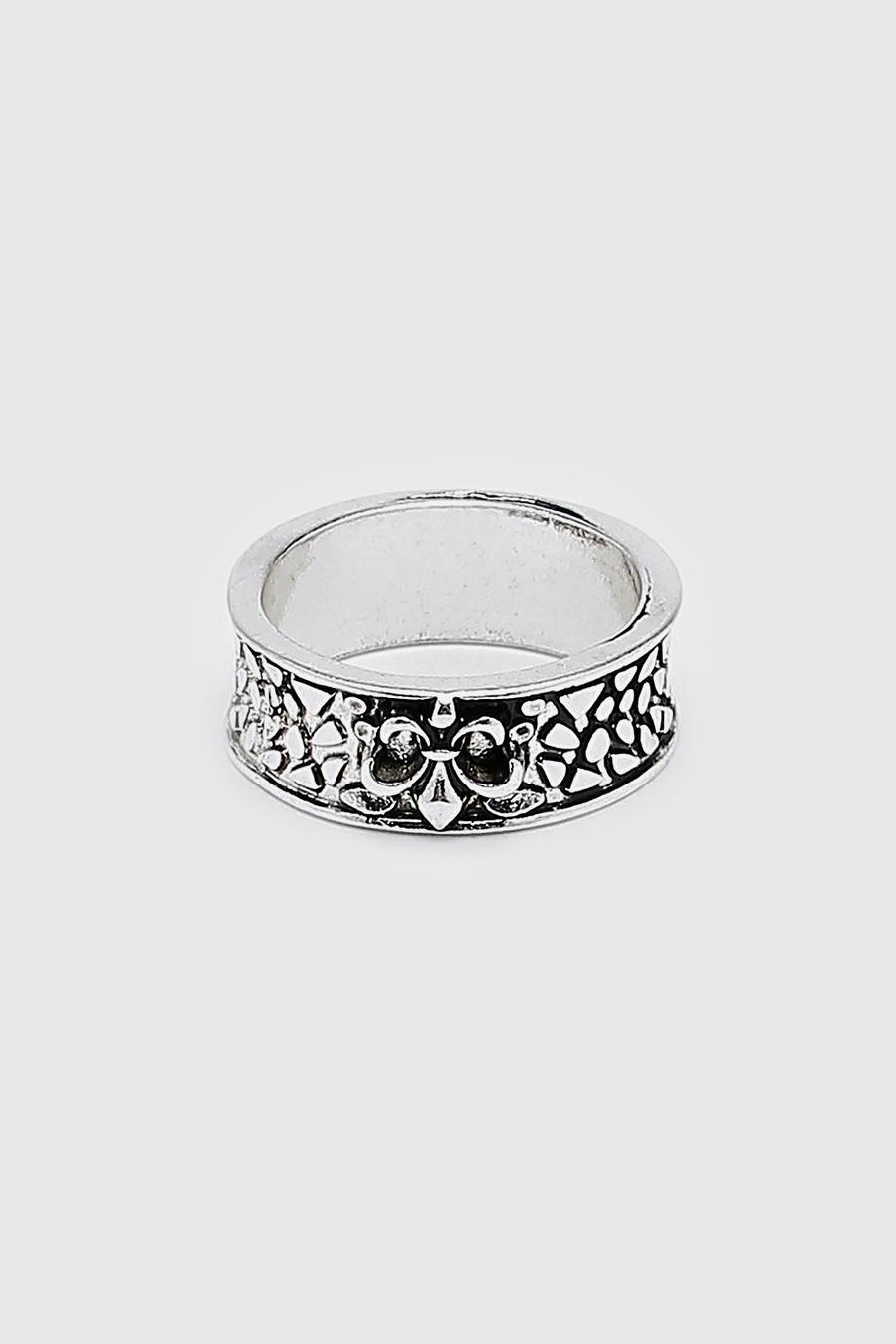 Silver Patterned Ring image number 1