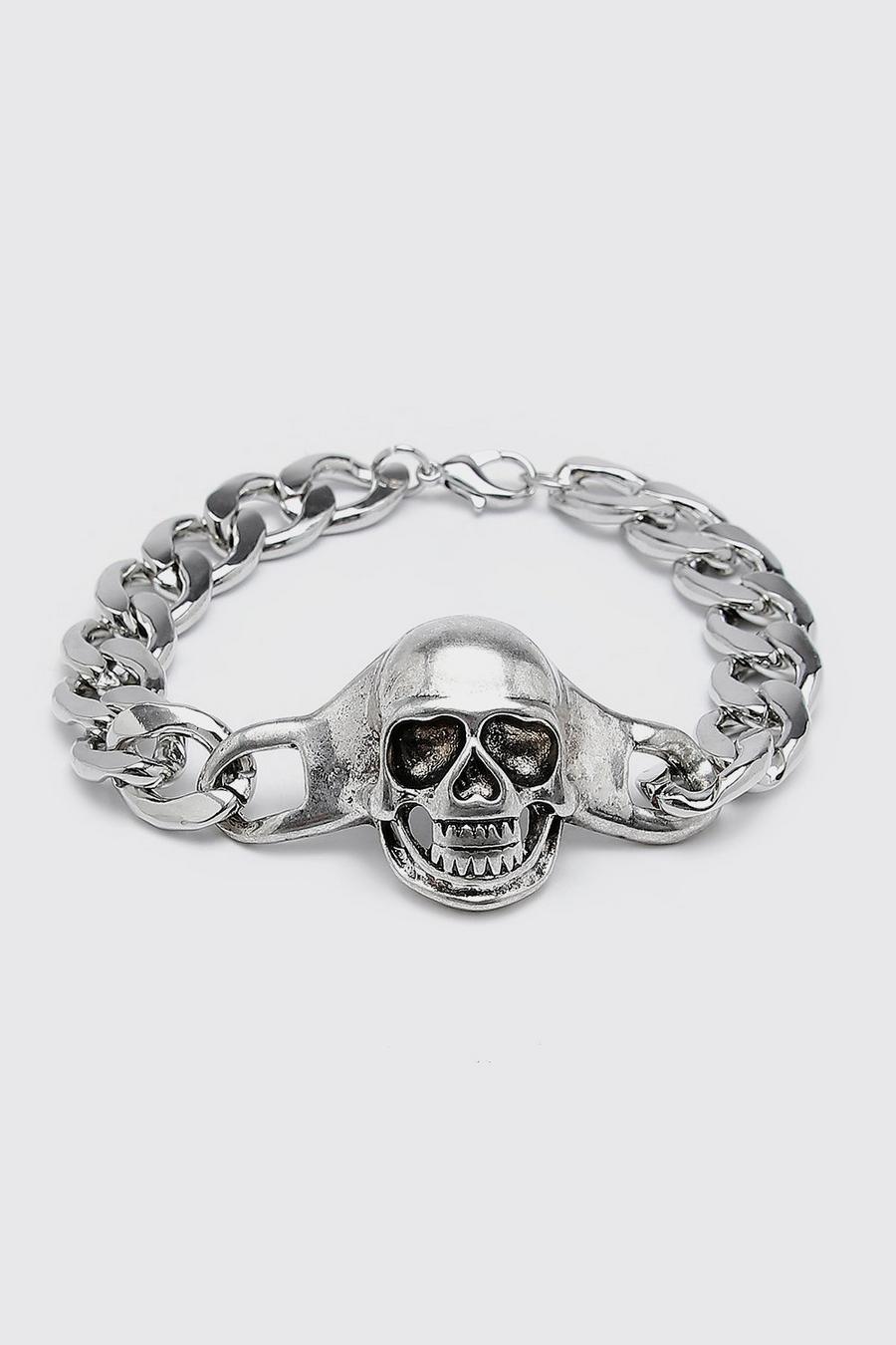 Silver Skull Bracelet image number 1
