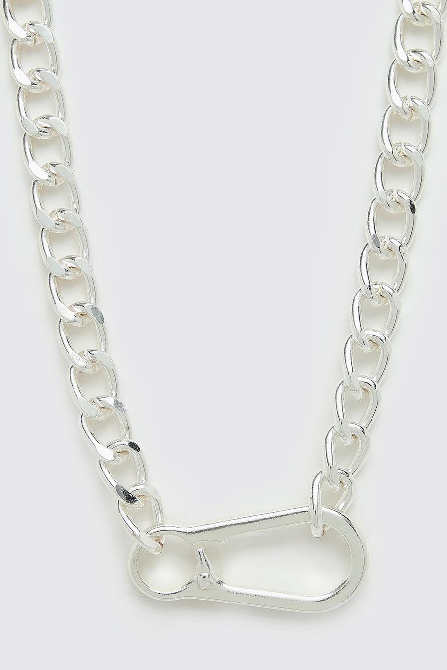 Silver Clasp Chain Necklace image number 1