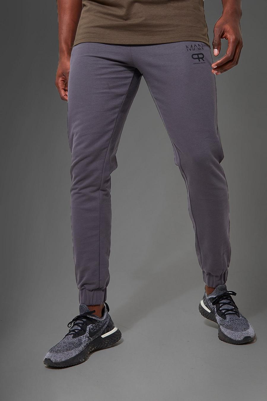 Pantaloni tuta Man Active Gym con stampa riflettente, Charcoal grigio