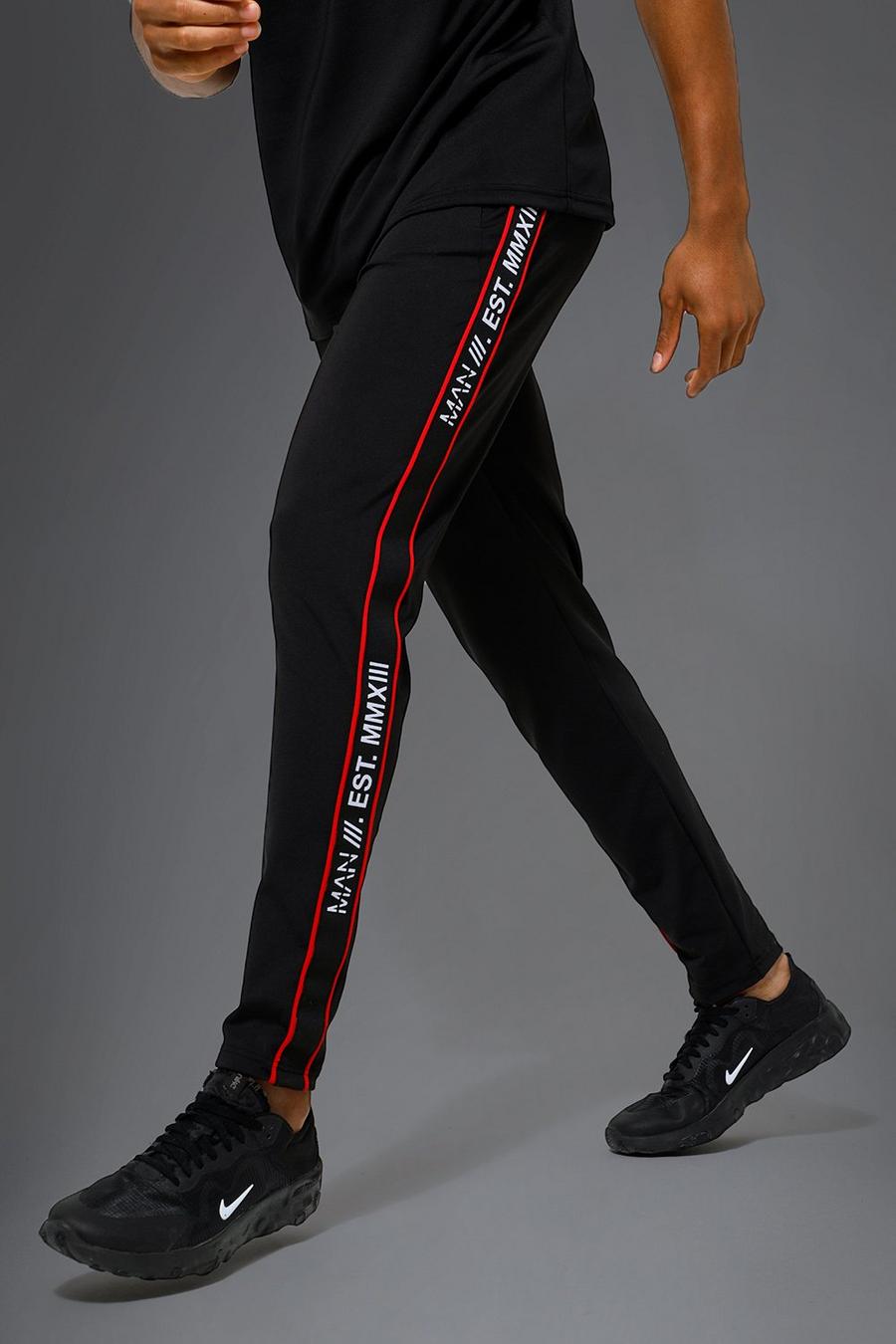 Black Man Active Gym Performance  Stripe Track Pant image number 1
