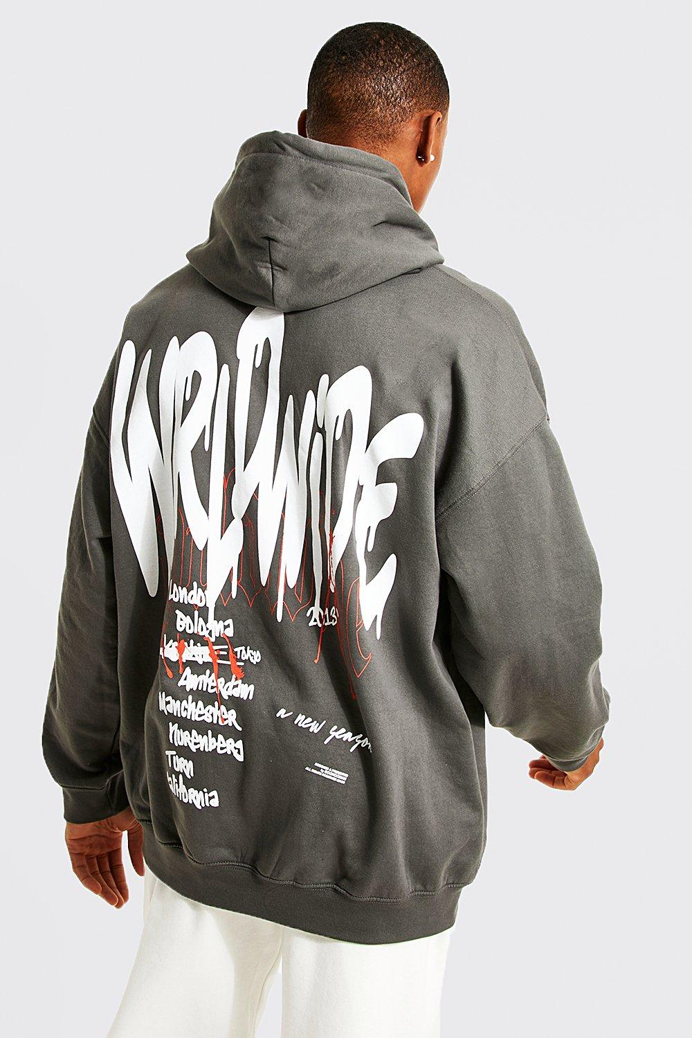 dark grey graphic hoodie