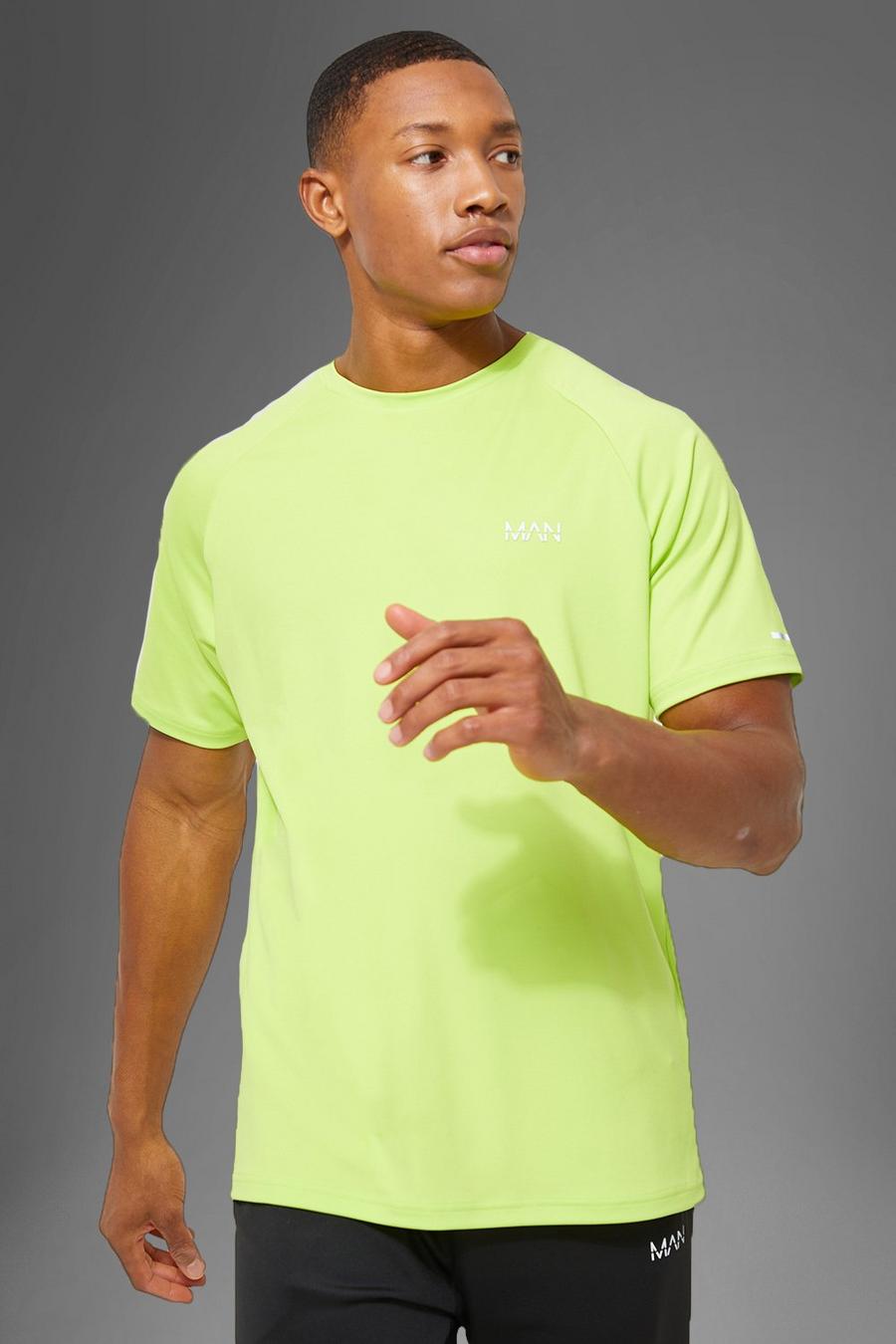 Green grön Man Active Gym Raglan T-Shirt image number 1