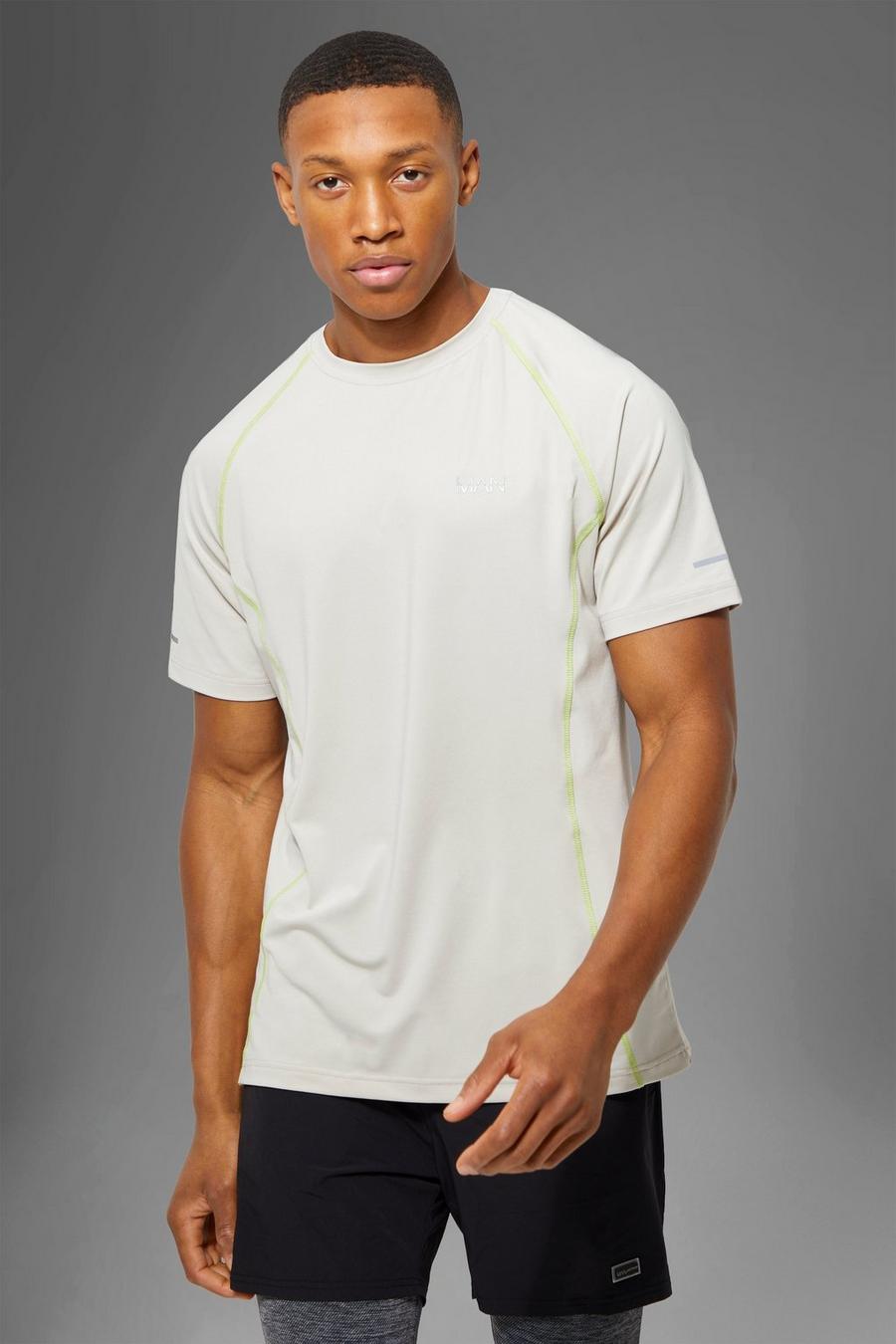 Grey Man Active Gym Contrast Stitch T-Shirt image number 1