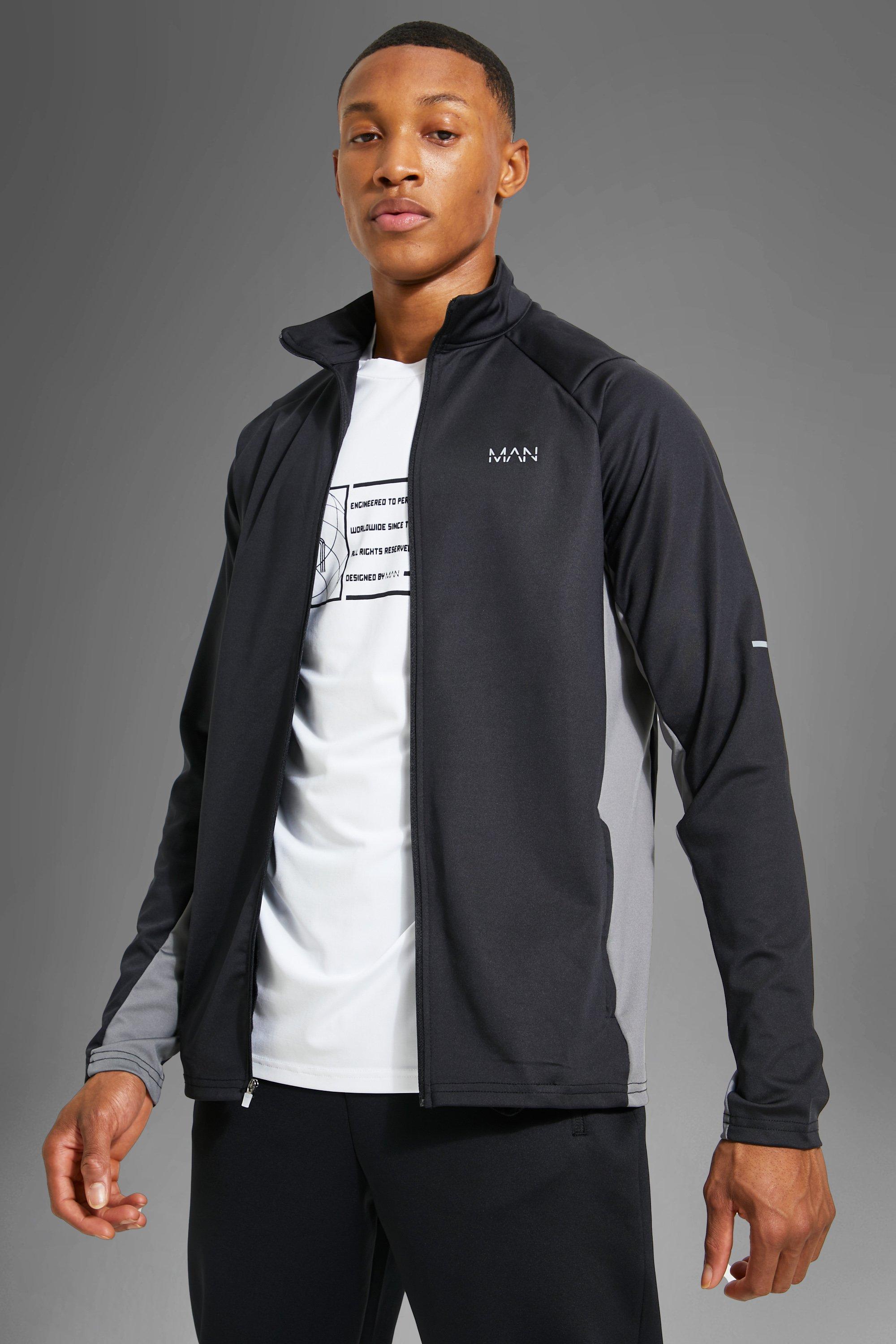 Man Active Gym Side Panel Track Jacket