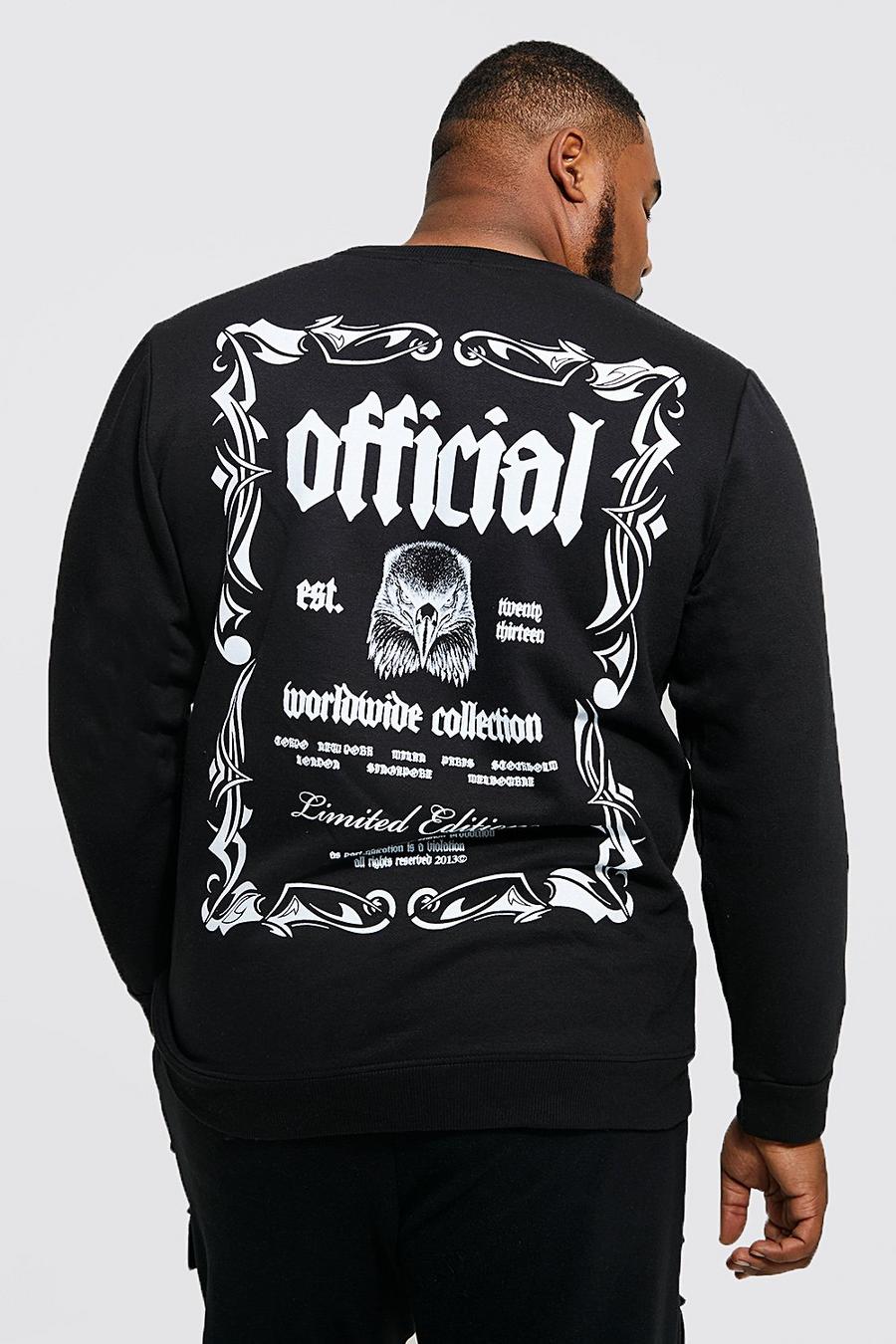 Black Plus Gothic Text Front And Back Sweatshirt image number 1