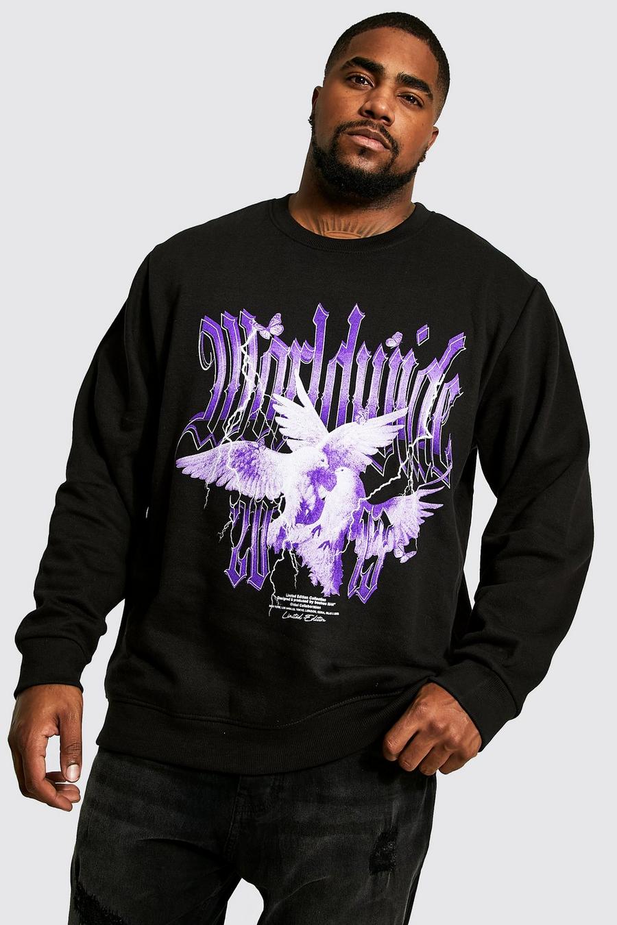 Black Plus Lightening Dove Print Sweatshirt image number 1