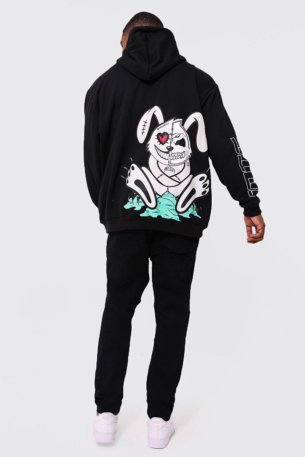Plus Oversize Hoodie mit Evil Bunny Print boohoo DE