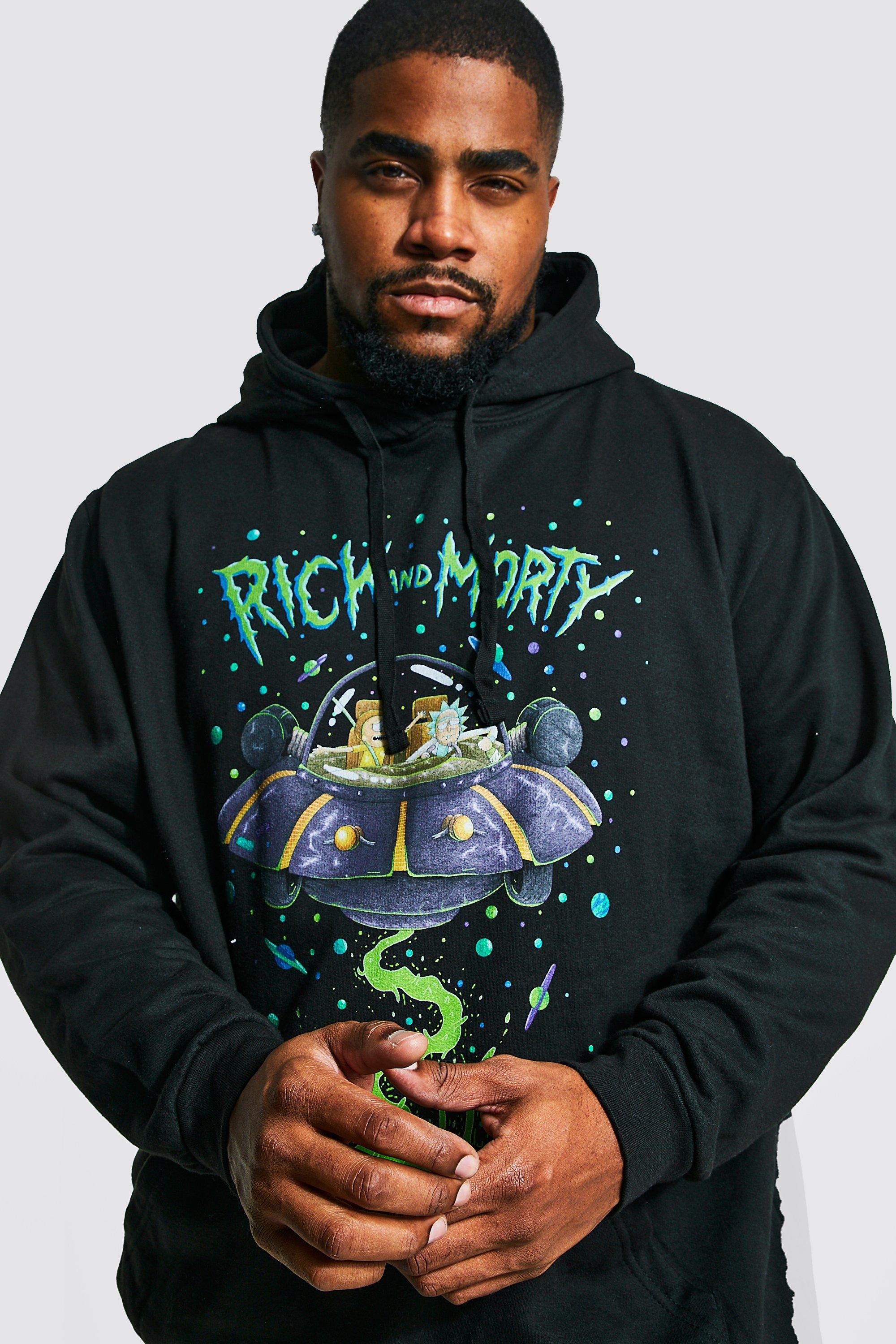 Plus Rick And Morty License Hoodie boohoo NO