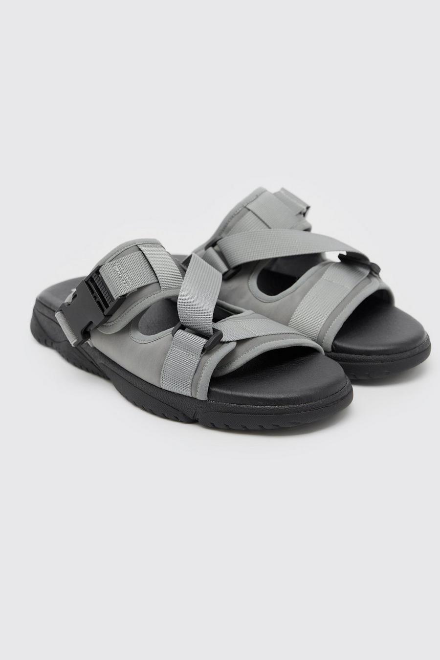 Charcoal gris Chunky Technical Strap Sandal