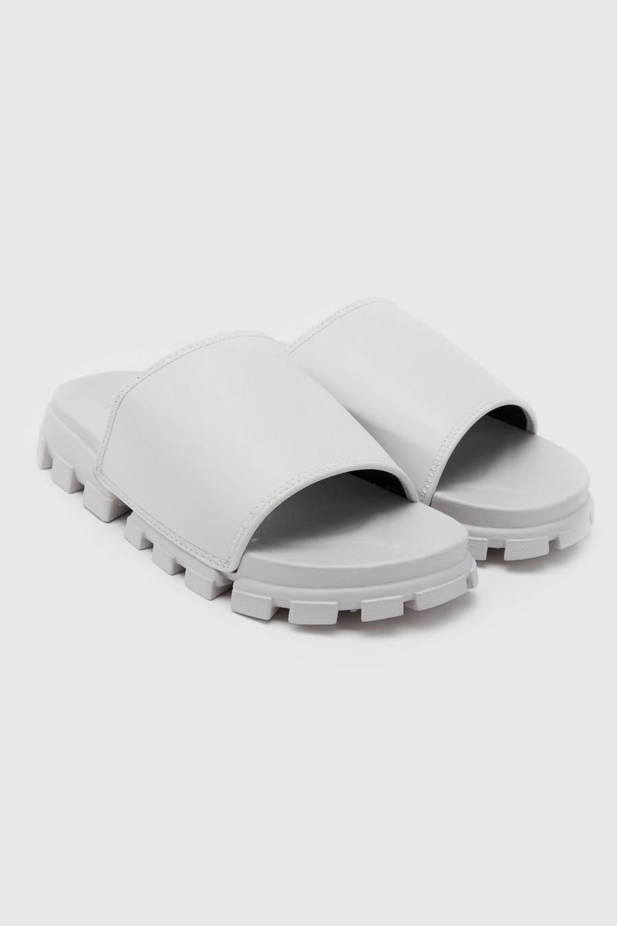 Grey Dikke PU Slippers image number 1