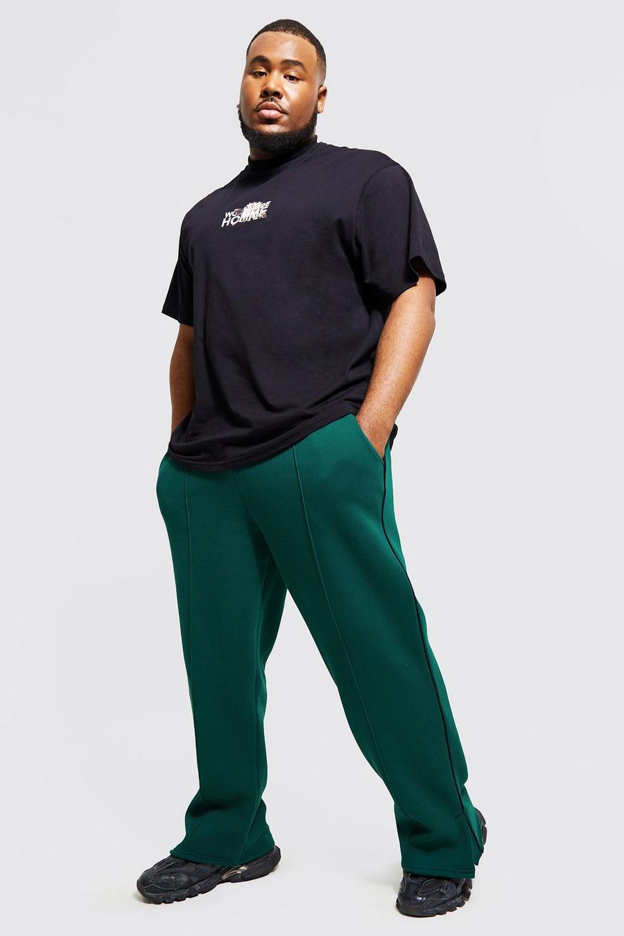 Green Plus Extended Neck T-shirt & Split Hem Jogger