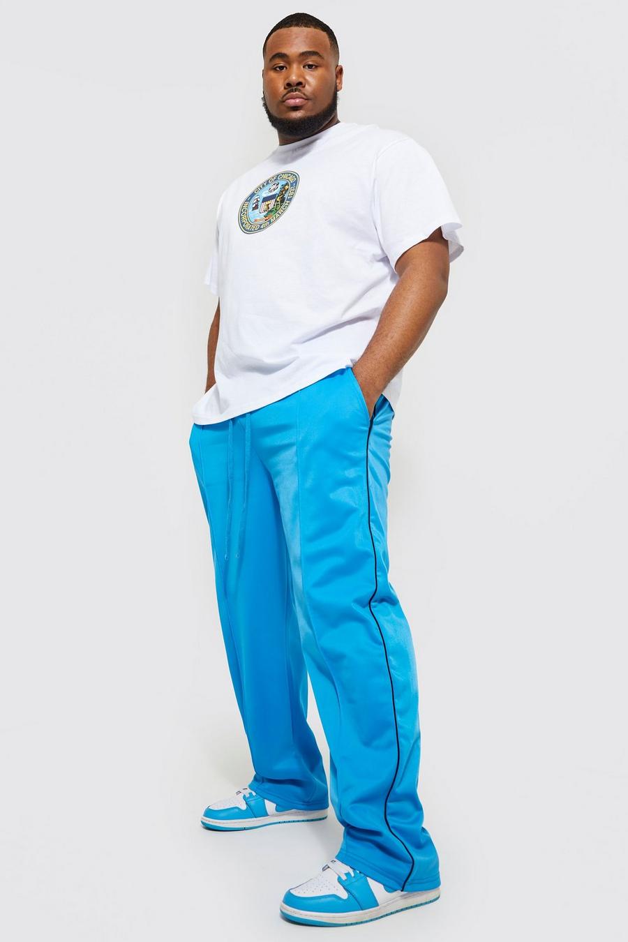Blue Plus Loose Varsity T-shirt & Tricot Jogger image number 1
