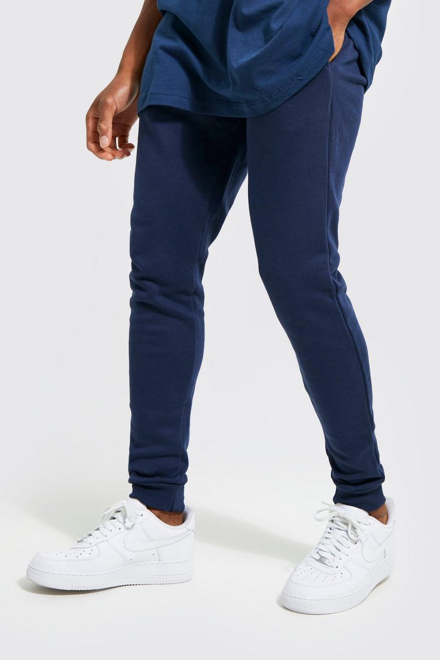 Pantaloni tuta Super Skinny Fit in cotone REEL, Navy blu oltremare