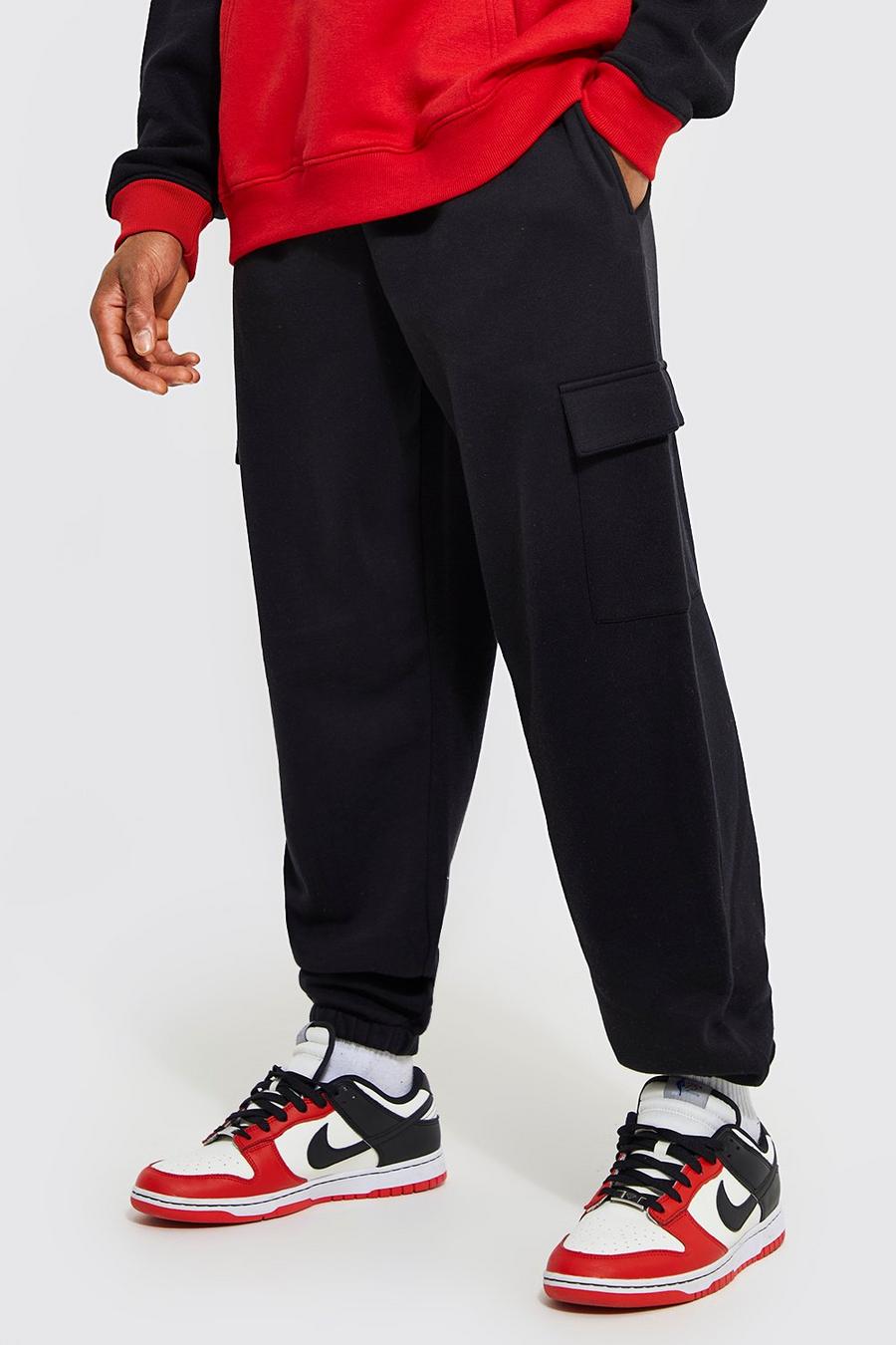 Pantalón deportivo cargo holgado con algodón ecológico, Black image number 1