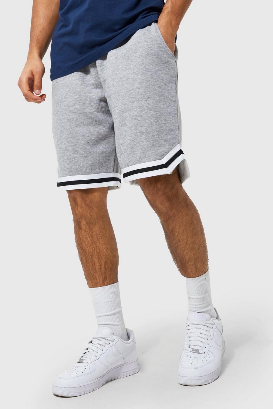 Lockere Shorts mit Streifen, Grey