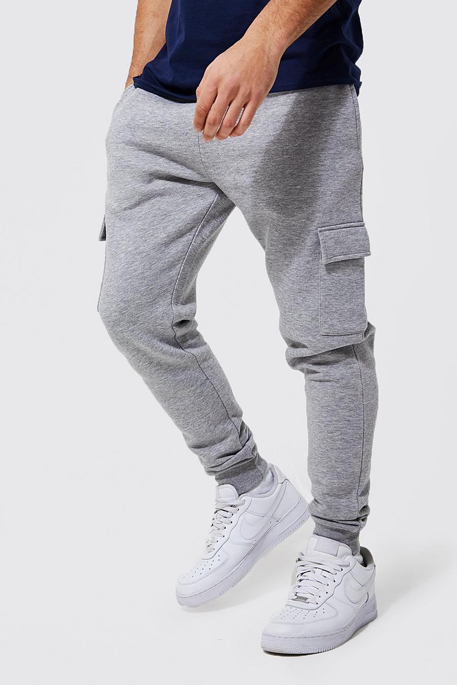 Grey Skinny Fit Cargo Jogger with REEL Cotton