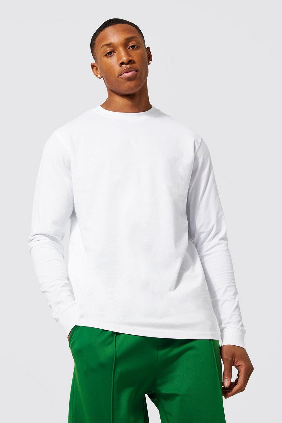 White Long Sleeve T-shirt with REEL Cotton