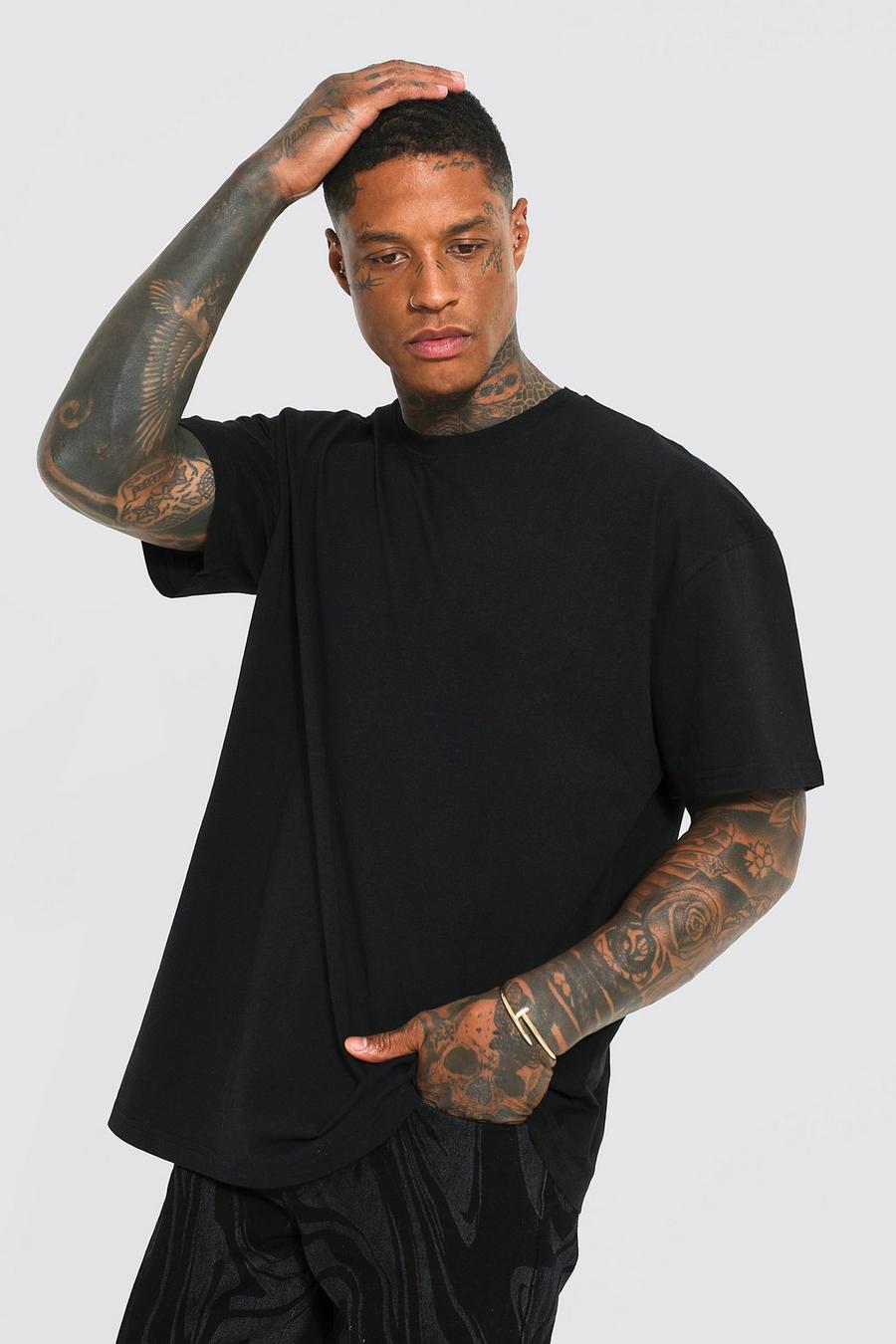 Black svart Oversize t-shirt med rund hals image number 1