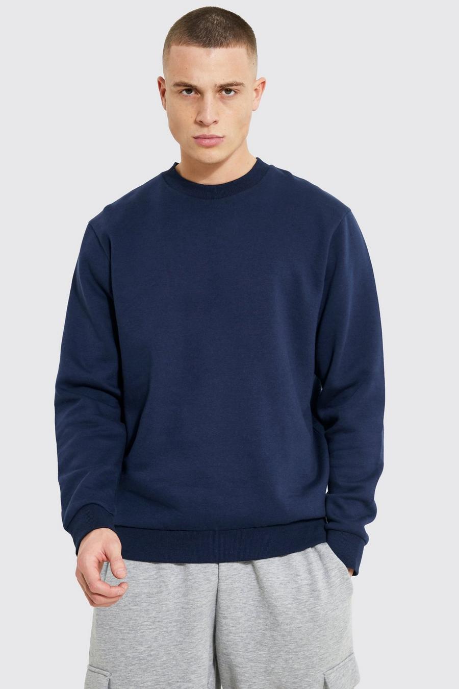 Rundhals-Sweatshirt, Navy image number 1