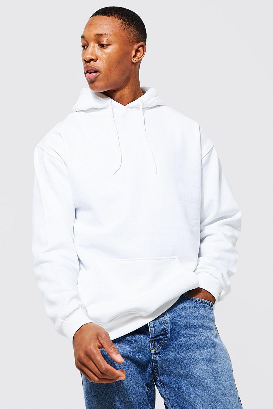 White Regular Fit Over The Head Hoodie image number 1
