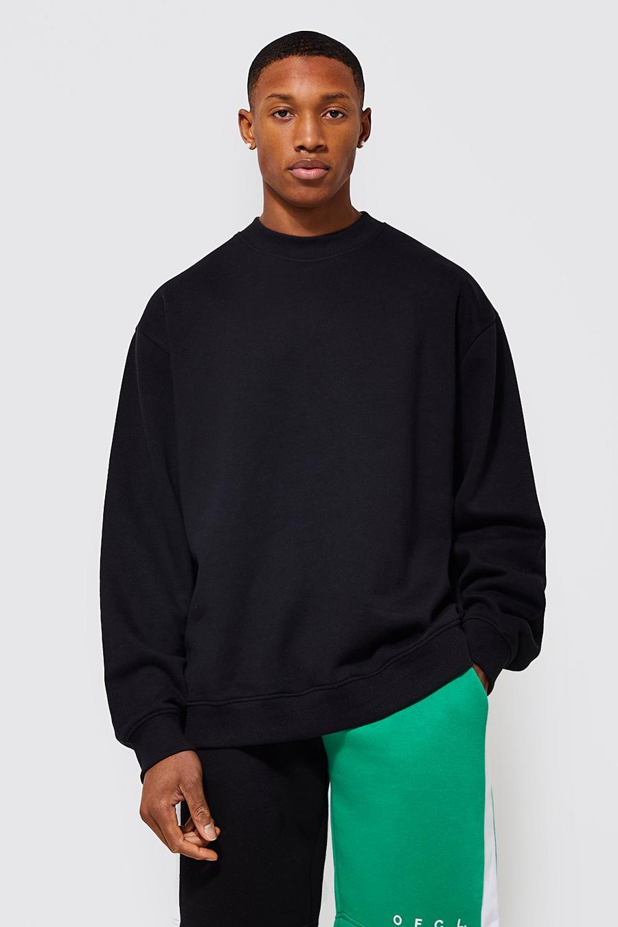 Black Oversized sweatshirt med hög halsmudd image number 1