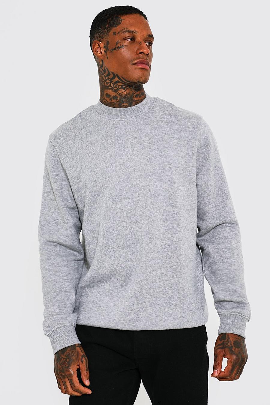 Grey Regular Extended Neck Sweat with REEL Cotton