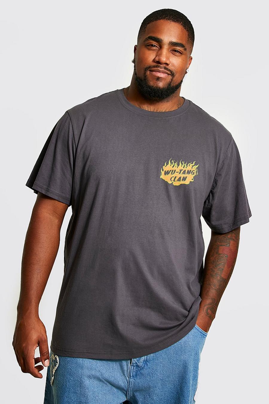 Charcoal Plus Wu-tang Front And Back License T-shirt image number 1