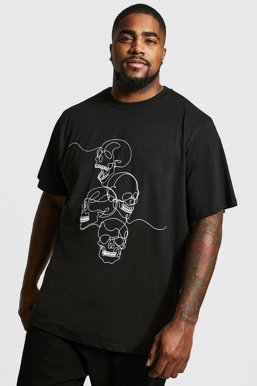 Black Plus Skull Graphic T-shirt image number 1