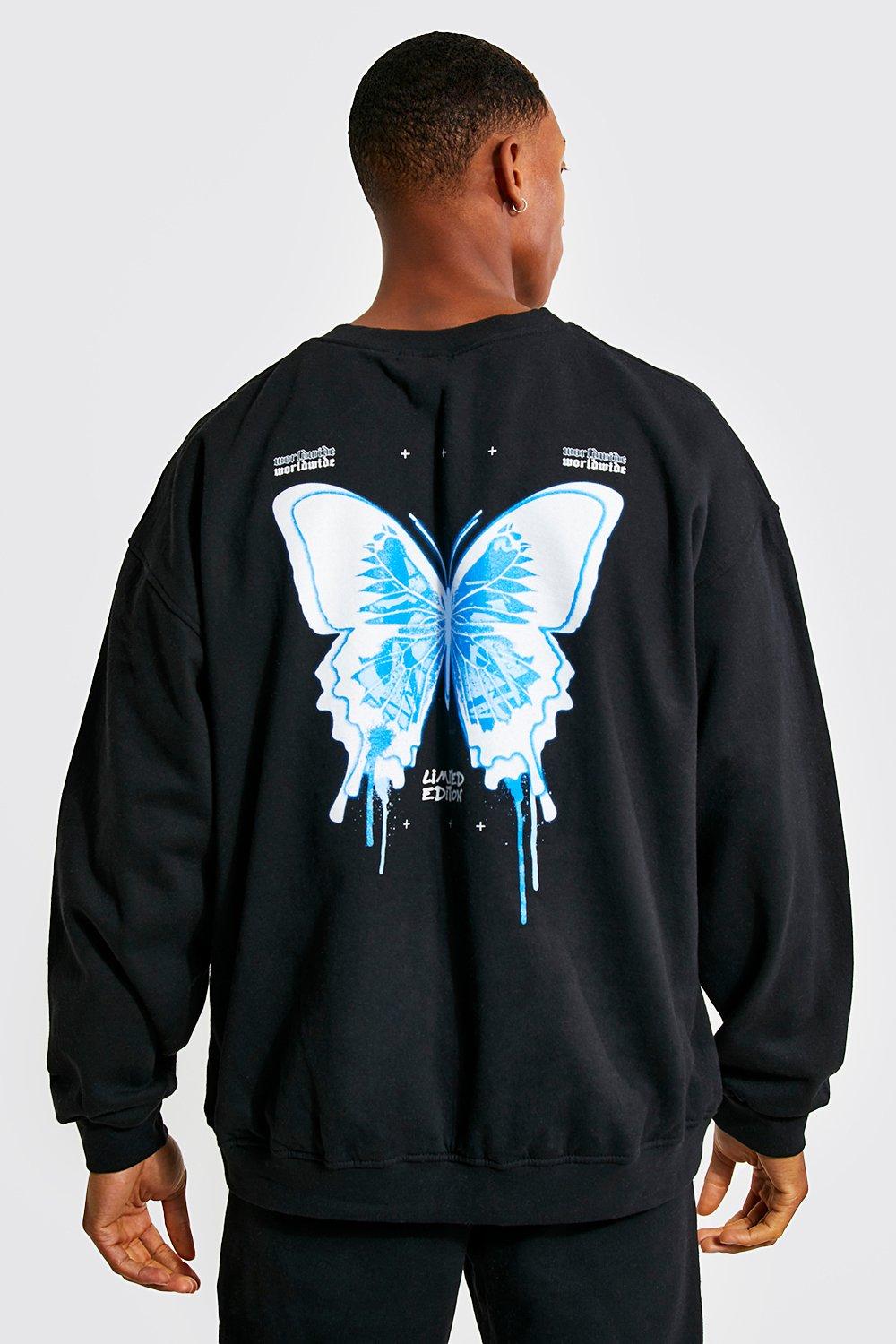 Black butterfly sweatshirt hotsell