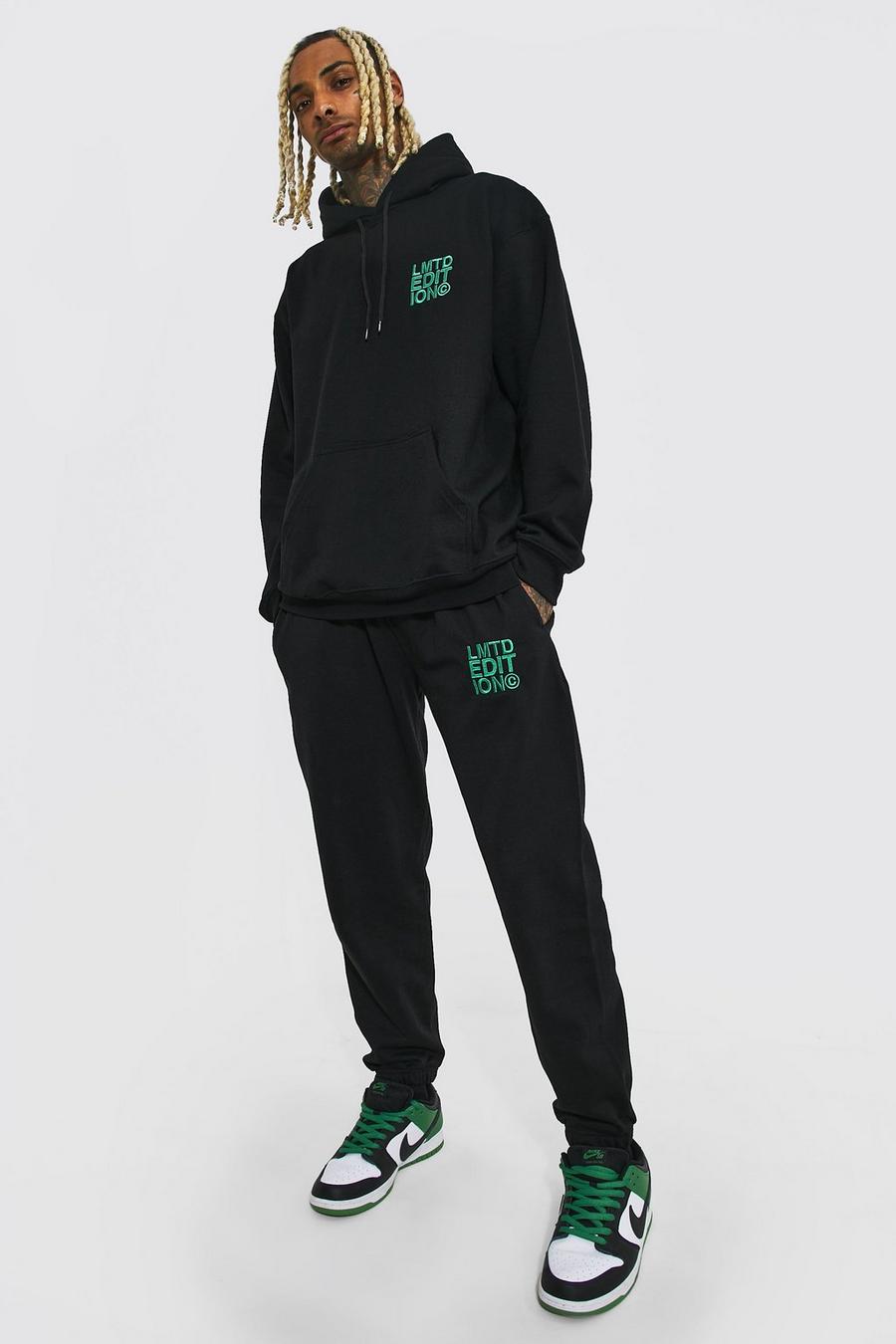 Oversize Limited Edition Trainingsanzug mit Kapuze, Black image number 1